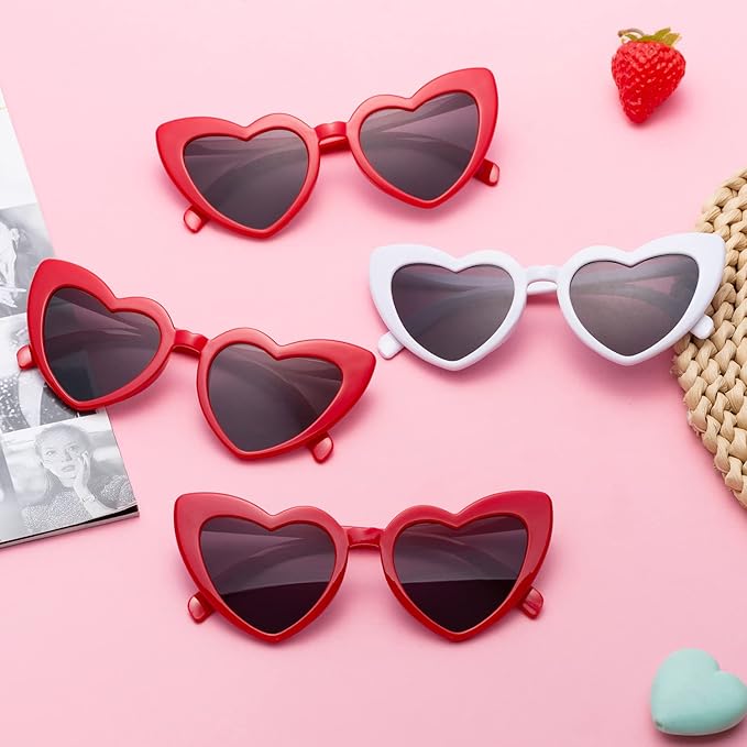 Bachelorette Party Favor Sunglasses 6 Pack, Retro Cat Eye Heart Sunglasses - Image 2