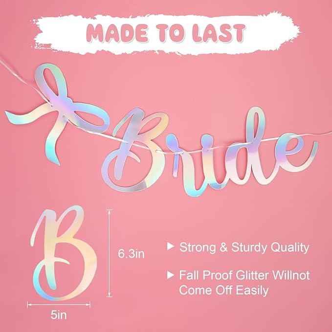 Bride to Be Banner, Iridescent Bride to Be - Image 2