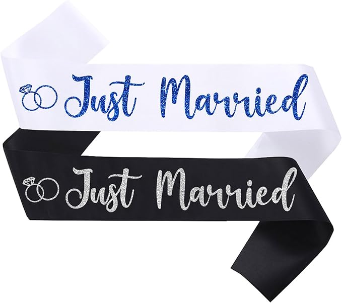 2 Pcs Bride to Be Sash and Groom to Be Sash Just Married Bachelorette Party by Unknown