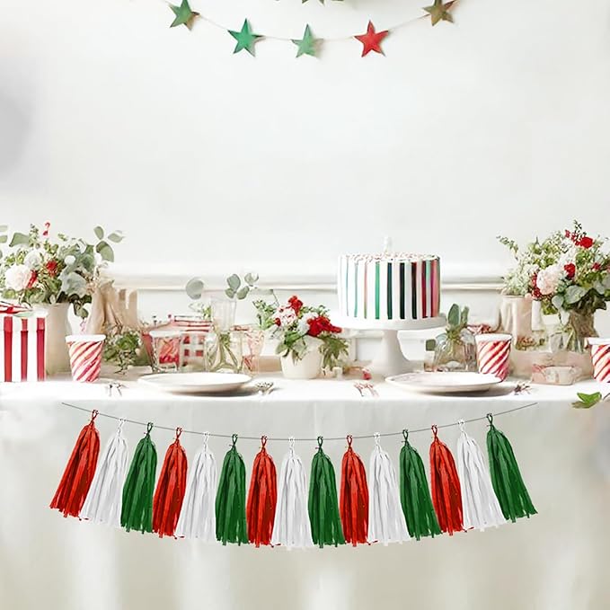Red White Green Christmas Decorations - Image 3