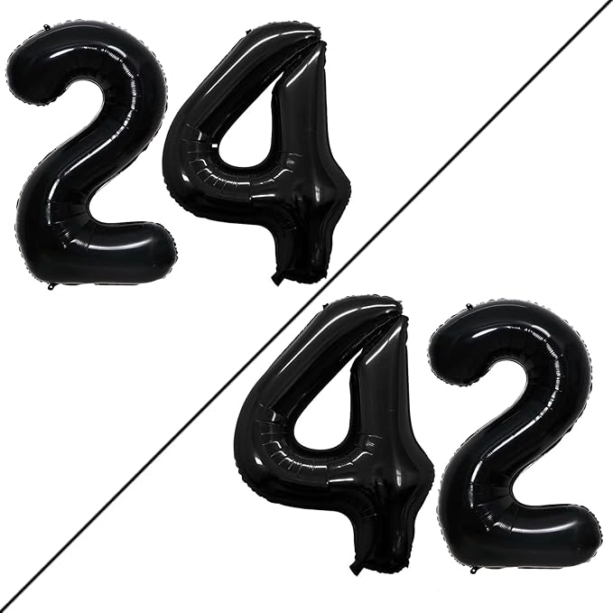 GOER Number 24 Balloons for 24th Birthday Party Decorations, 42 Inch Jumbo Foil by GOER