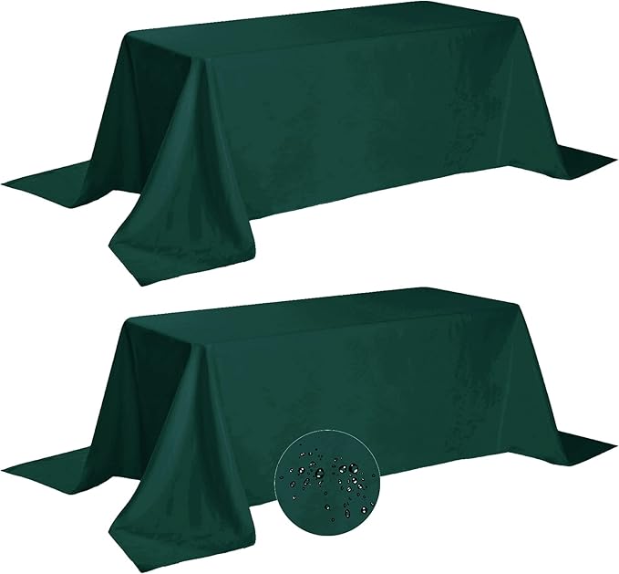 Fokitut 2 Pack Waterproof Rectangle Tablecloth, 90x132 Inch, Stain Resistant by BalsaCircle