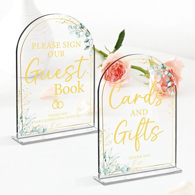 2-Piece Acrylic Wedding Sign Set by NBIAN