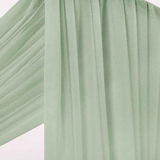 Socomi Sage Green Sheer Wedding Arch Draping Fabric 29" x 20Ft 4 Panels Outdoor - Image 5