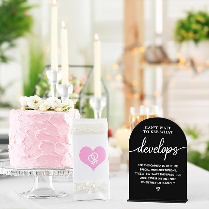 Acrylic Wedding Sign Can't Wait to See What Develops Sign - Image 6