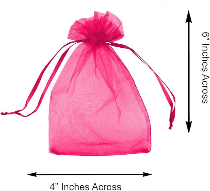 Super Z Outlet 100 Pack 4x6 Inch Mini Sheer Drawstring Organza Transparent Bags - Image 4