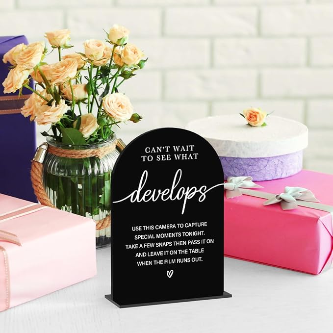 Acrylic Wedding Sign Can't Wait to See What Develops Sign - Image 4