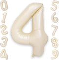 40 Inch 4 Balloons, Large Beige Number 4 Balloon by KAINSY