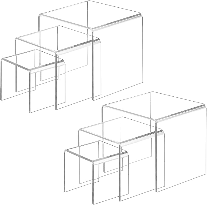 Fixwal 2 Set Acrylic Display Risers Cupcake Stands Clear Dessert Table Display by Fixwal
