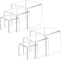 Fixwal 2 Set Acrylic Display Risers Cupcake Stands Clear Dessert Table Display by Fixwal
