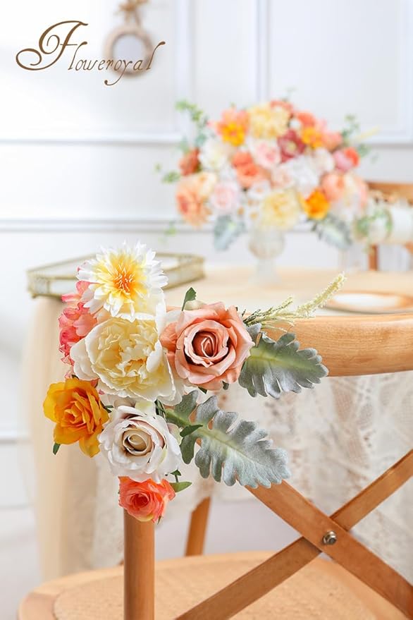 Floweroyal Artificial Flowers Combo Champagne Flowers Mix Silk Flowers Dahlia - Image 6