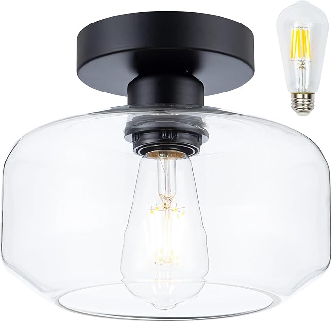 Black Flush Mount Ceiling Light by Tbaoinla