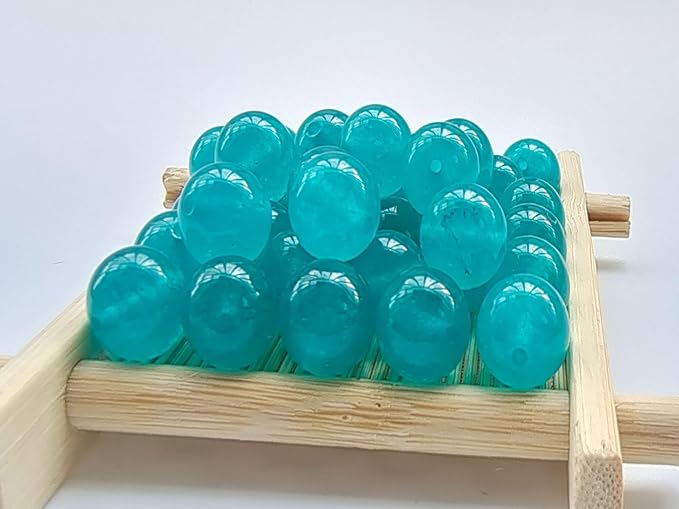 Stone Beads 8mm 100pcs Lake Blue Chalcedony Beads Round Loose Gemstones Beads - Image 2