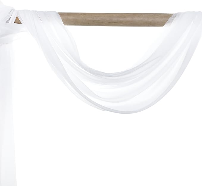 VDS Pack of 2 Panel Wedding Arch Draping Fabric Sheer Chiffon Fabric Drapery - Image 5