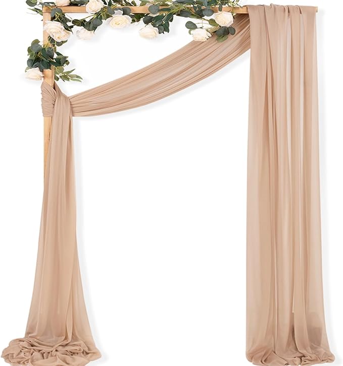 MLMC Nude Wedding Arch Draping Fabric 1 Panel 29" x 20 FT Extra Long Gauze by MLMC