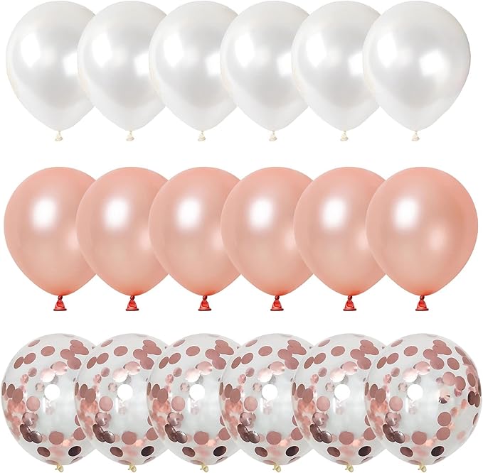 Rose Gold & White Balloons - Image 9