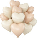 Cream White Beige Heart Balloons, 18Inch Retro Apricot Helium Polyester Film by Adorely