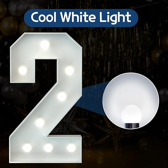 Marquee Numbers 3 Feet Tall Big Light Up Numbers 2nd 21st 25th Birthday - Image 2