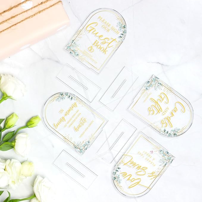 4-Piece Acrylic Wedding Sign Set - Image 5