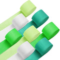 8 Pack Green White Crepe Paper Streamers Rolls, 656ft Party Streamers by welcomePIGETALE