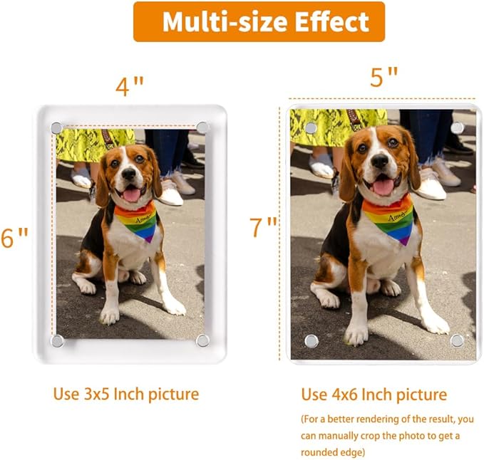 4x6 Acrylic Magnetic Picture Frames Refrigerator, 6 Pack - Image 3