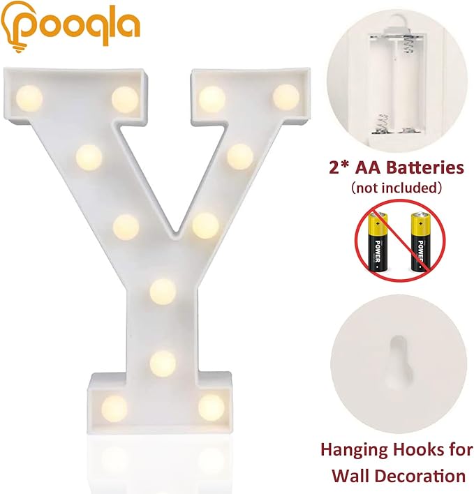 Pooqla LED Marquee Letter Lights Sign, Light Up Alphabet Letter - Image 2