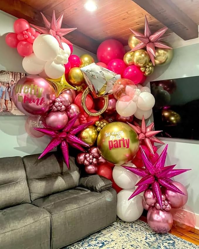 3pcs 26inch babe pink Star foil balloons.babe Explosion Star burst star - Image 6