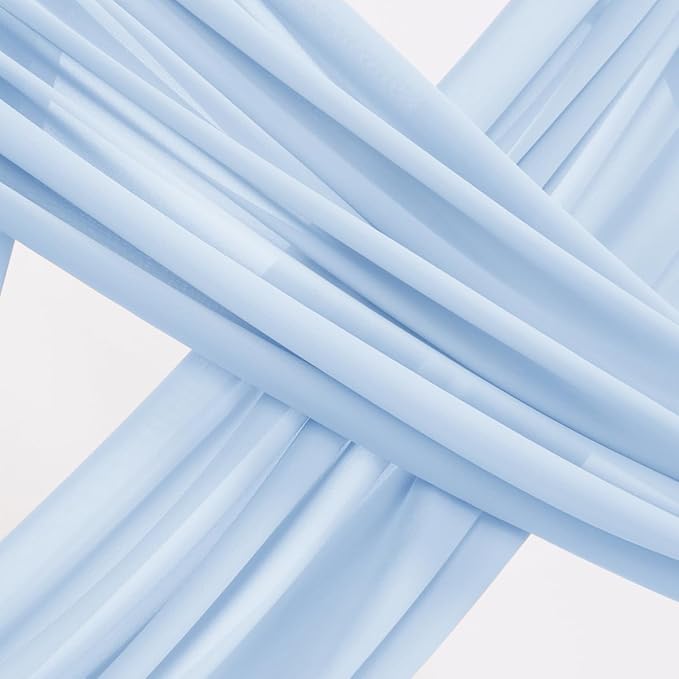 Socomi Wedding Arch Draping Fabric 3 Panels 29" x 19Ft Baby Blue Sheer Chiffon - Image 5