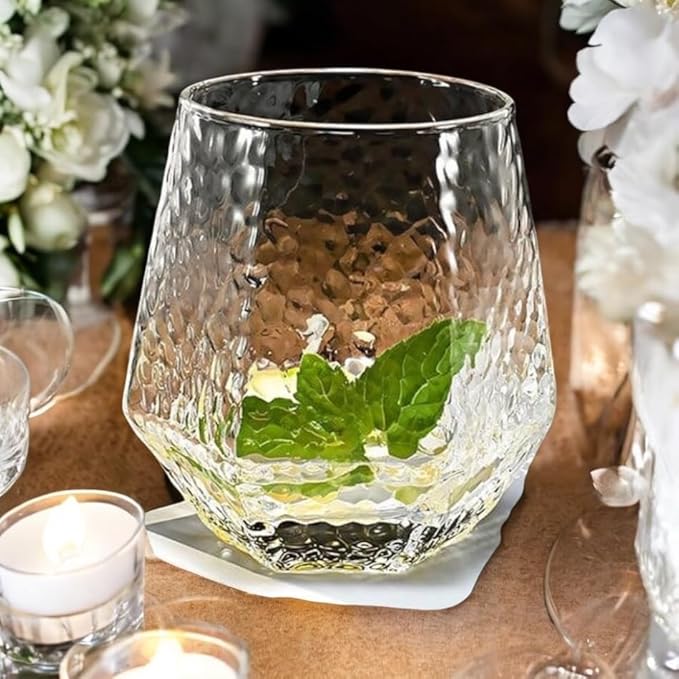 48 Pack Ribbed Origami Ripple Plastic Glasses 24 9oz Stemless Champagne Flutes - Image 4