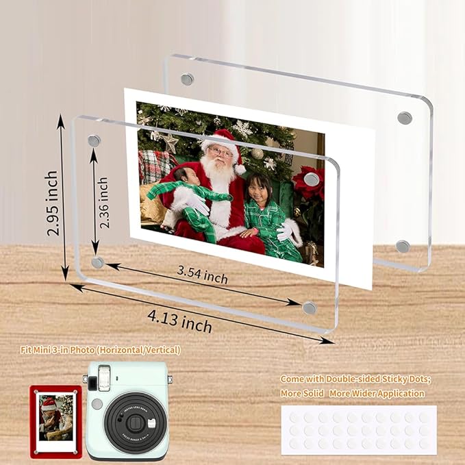 Mini Magnetic Photo Frames for Refrigerator, 2.36x3.54" Acrylic Magnetic - Image 3
