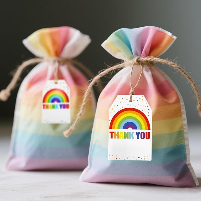100Pcs Rainbow Heart Gift Tags - Image 5