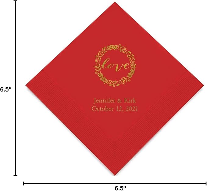 Weddingstar Personalized Printed Paper Napkins 3-Ply 50 Pack - Image 8
