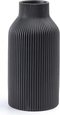 10 Inch Black Ceramic Vase for Decor, Minimalist Modern Home Decorative Large by GauHolia