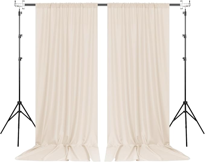 MEETSKY Beige Backdrop Curtains 10ft x 10ft - Image 2