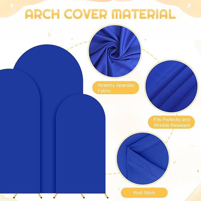 Wedding Arch Backdrop Stand and Blue Arch Cover Set of 3 Metal Arch Stand - Image 6