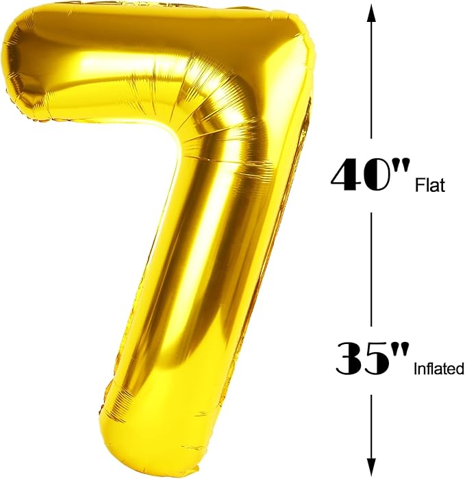Gold Mylar Number 27 Balloon 40 inch, Number 27 Birthday Balloon - Image 3