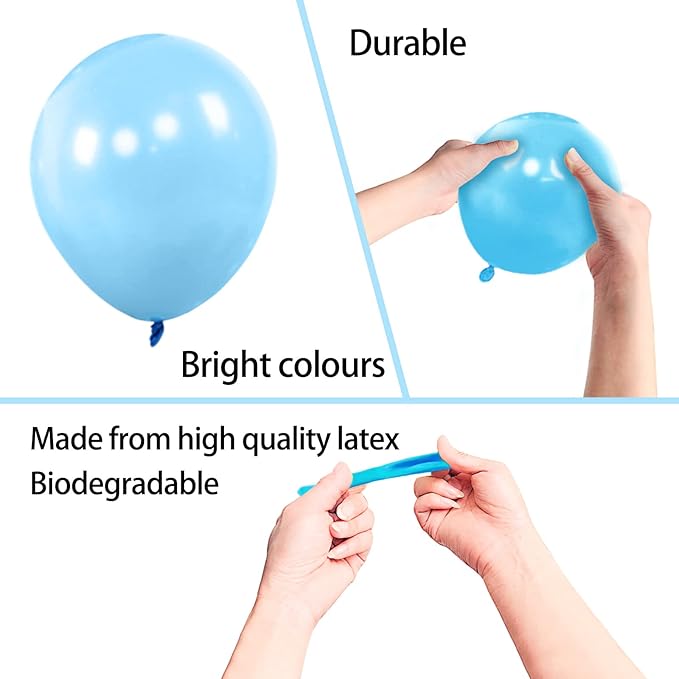 KAWKALSH 200pcs Light Blue Balloons 5 Inch, Small Mini Latex Balloons - Image 3