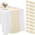 10 Pack Beige Cheesecloth Table Runner -21*120Inch Long Boho Wedding Table Decor by MIRRASMIRROR