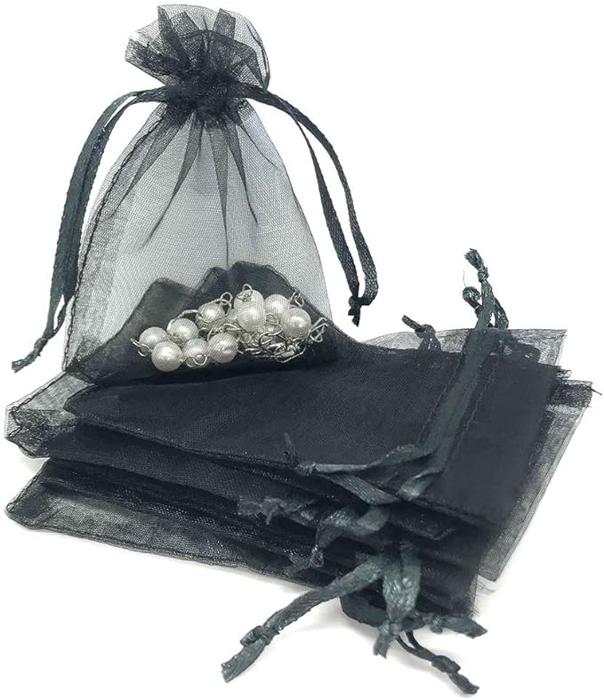 TheDisplayGuys 48-Pack 3x4 Black Sheer Organza Gift Bags by TheDisplayGuys