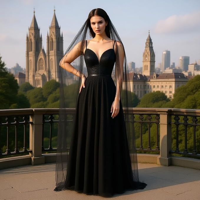 1 Tier Pearl Wedding Bridal Veil - Image 3