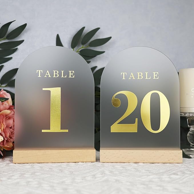 Wedding Table Numbers 1-20, Acrylic Arch Signs - Image 4