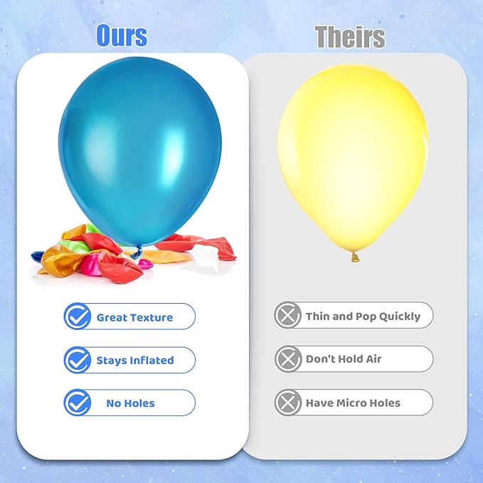 120 Pack Balloons Assorted Color 12 Inches Rainbow Latex Balloons, 10 Bright - Image 4