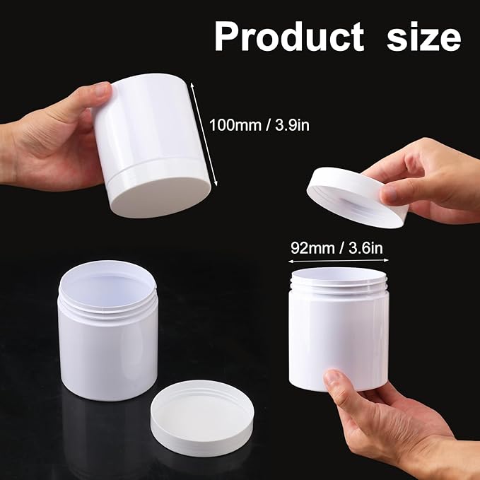 26 Packs 16 OZ White Plastic Jars - Image 2