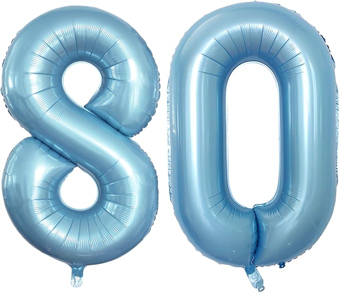 GOER Number 80 Balloons for 80th Birthday Party Decorations, 42 Inch Jumbo Foil by GOER
