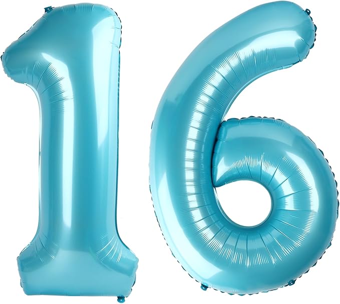 Pearl Blue 16 Number Balloon by Upgesy