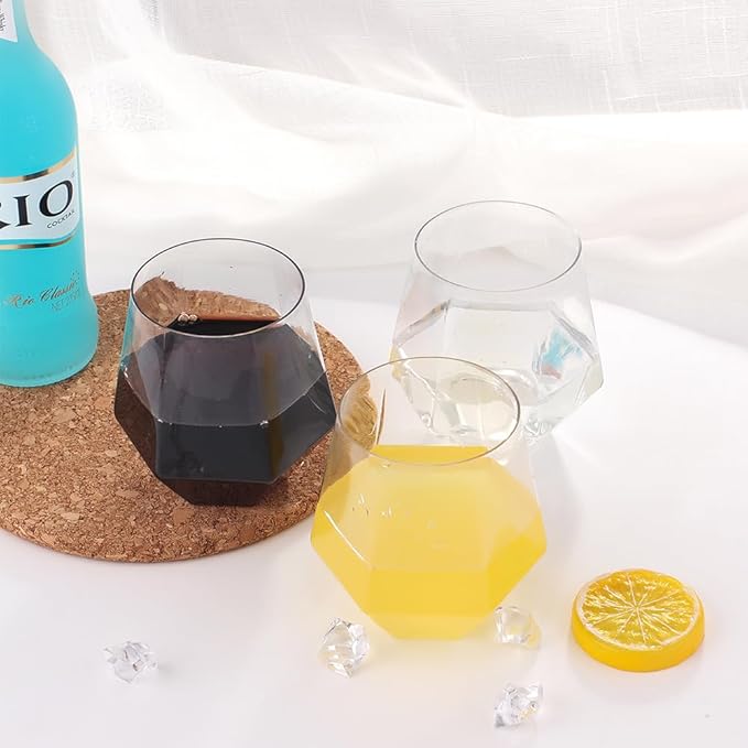 32pcs 12oz Disposable Wine Glasses Plastic Wine Glass Clear Plastic Stemless - Image 6