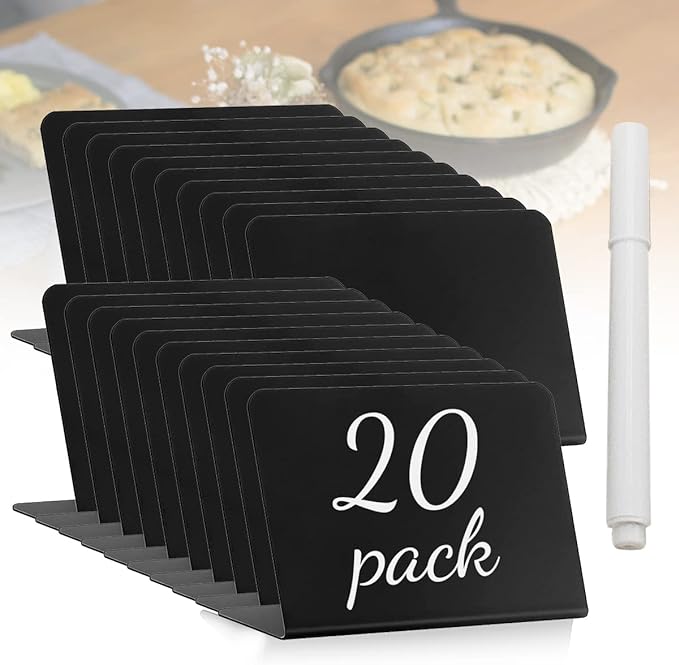 20Pcs Mini Chalkboard Signs for Food, Small L-Shaped Food Labels for Party by WATHFKCU