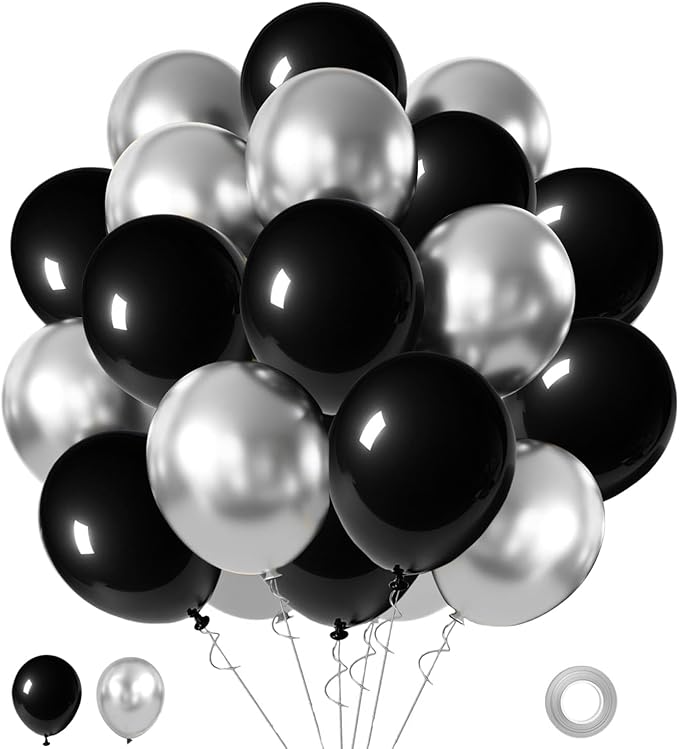 Black and Silver Balloons by LuhcXbs