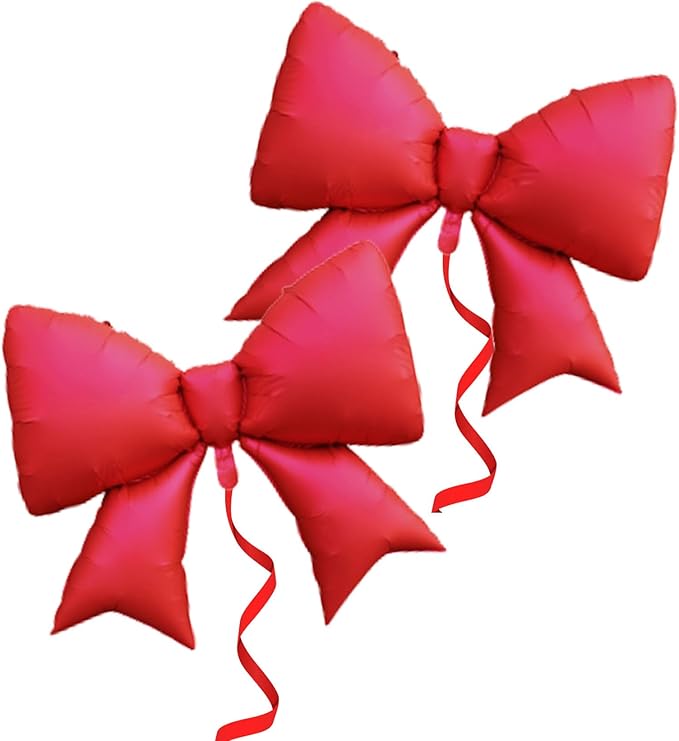 36 Inches Bow Foil Balloon Huge Bowtie Red Balloon by GLASNES