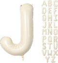40 Inch Letter Balloons J, Big Custom A-Z Alphabet Foil Name Balloon Cream White by KAINSY